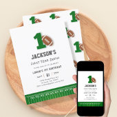 Eerste jaar Down Football Verjaardagsgunsten teken Poster