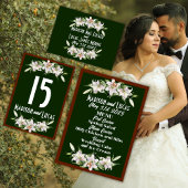 Wit op Deep Green Calla Lelies Wedding Bedankkaart