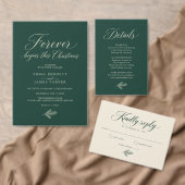 Bosgroene Elegante Script Kerst Huwelijksmenu Menu (Personaliseer de collectie van deze zelfstandige maker.)