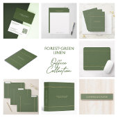 Forest Green Linen Texture Image Gold frame Notitieboek