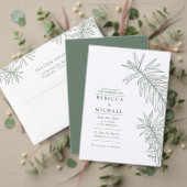 Forest Green Simple Botanical All In One Uitnodiging (Personaliseer deze collectie van deze onafhankelijke maker. Test)