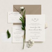Elegant Forest Monogram Wedding Invites Kaart