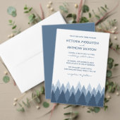 Blue Forest Range Woodland Bruiloft Save the Date Briefkaart (Personaliseer deze collectie van deze onafhankelijke maker. Test)