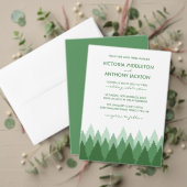 Green Forest Range Woodland Bruiloft Save The Date Briefkaart (Personaliseer deze collectie van deze onafhankelijke maker. Test)