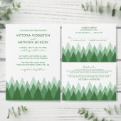 Green Forest Range Woodland Bruiloft Save The Date Briefkaart (Personaliseer de collectie van deze zelfstandige maker.)