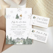 Snowflake Winter Wonderland Winter Baby shower Kaart