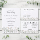 Forest Wildflowers Wedding Invitation Kaart (Personaliseer de collectie van deze zelfstandige maker.)
