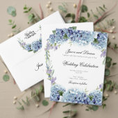 Forget-Me-Not Flowers Waterverf Elegant Script Save The Date (Personaliseer deze collectie van deze onafhankelijke maker. Test)