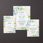 Forget-Me-Nots Daisies Floral Wedding Thank You Vierkante Sticker (Personaliseer de collectie van deze zelfstandige maker.)