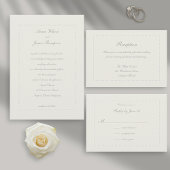 Faux Embossed Ecru kralen formele bruiloft Dank u Bedankkaart