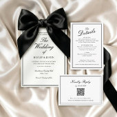Zwart-wit Elegant Formeel Huwelijk Menu