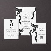 Formele zwarte boog lint elegante bruiloft vierkante sticker (Personaliseer de collectie van deze zelfstandige maker.)