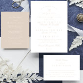 Blush Pink Elegant Calligraphy Formal Wedding Kaart