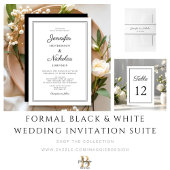 Elegant  Black And White Script Wedding Vierkante Sticker