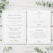 Landschap Formele kalligrafie Elegant Wedding Kaart (Personaliseer de collectie van deze zelfstandige maker.)