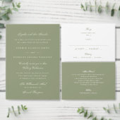 Moss Green Formal Classic Elegant Wedding Informatiekaartje (Personaliseer de collectie van deze zelfstandige maker.)