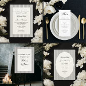 Formal Elegant Classic Black Stripes Wedding Acryl Uitnodigingen
