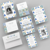 Formele Elegante Italiaanse Tegels bruiloft Dank u Bedankkaart