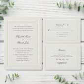 Formal Modern Classic Elevated Ecru Wedding RSVP (Personaliseer de collectie van deze zelfstandige maker.)