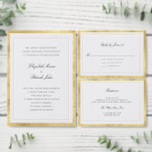 Formal Modern Classic Pearl Gold Wedding Program (Personaliseer de collectie van deze zelfstandige maker.)