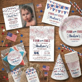 Four Ever Free! 4 juli 4e verjaardagsfeestje Ronde Button 3,2 Cm