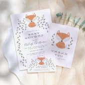 Fox Cub Rustic Woodland Baby shower Uitnodiging Briefkaart