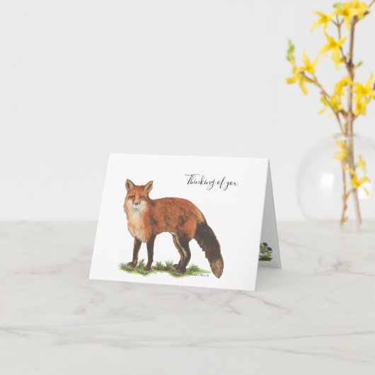 Collection Fox Note Card Kaart (Gele Bloem)