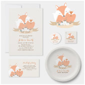 Mam en Baby Vossen Baby shower Dank U Bedankkaart