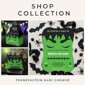 Frankenstein Monster Halloween Baby shower Kaart