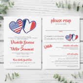 Franse Amerikaanse Hart Vlaggen Ronde Sticker (Personaliseer de collectie van deze zelfstandige maker.)