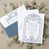 Frans Blauw  Barok Monogram RSVP Kaartje (Personaliseer deze collectie van deze onafhankelijke maker. Test)