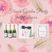 French Garden Party Bridal Shower Sparkling Wijnetiket