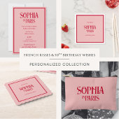 Franse rode aangepaste naam in Parijs Dusty Pink Etui