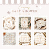 Gingham French Teddy Bear Diapper Raffle Informatiekaartje