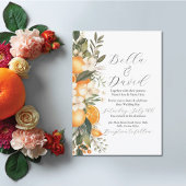 Floral Menu Tabel Citrus Sinaasappels Nummers Kaart