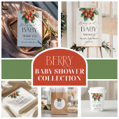 Rustic Strawberry Red Berry Sweet Baby Shower Kaart