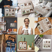 Modern Beige Friends Forever Foto Collage Vierkante Button 5,1 Cm