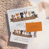 Cute Woodland Animals Baby shower | Dank u wel Rechthoekige Sticker