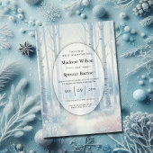 Frosted Blue Birch Forest bruiloft Save The Date