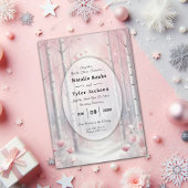 Frosted Petals in een Winter Woodland bruiloft Kaart