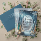 Berijpte dennen in winterglans bruiloft kaart (Personaliseer deze collectie van deze onafhankelijke maker. Test)