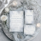 Elegante Misty Blue Wintervorst Timeloos Save The Date