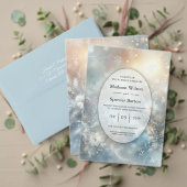 Eenvoudig Icy Winter Blauw Monogram Huwelijk Ronde Sticker (Personaliseer deze collectie van deze onafhankelijke maker. Test)