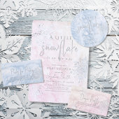 Frozen Winter Silver Snowflake Roze Baby shower Ronde Sticker