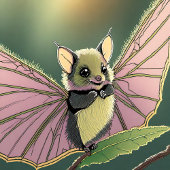 Fruitvleermuis baby vierkante sticker