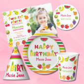 Gelukkige Verjaardag zoete vruchten Spandoek