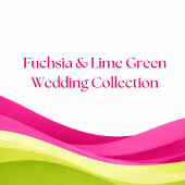 Fuchsia and Lime Green Modern Wedding  RSVP Kaartje