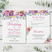 Moderne Fuchsia Gold Waterverf botanische tuin Etiket (Personaliseer de collectie van deze zelfstandige maker.)