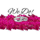 Fuchsia Orchids op White-Wedding Dank je wel- Cadeaulabel