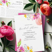 Bruiloft Feest Uitnodigingen Levendig Roze Bloemst